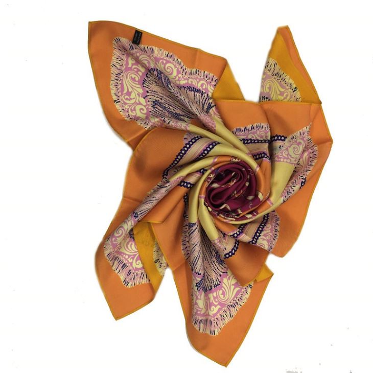 Custom Double Sided Digital Print Silk Narrow Scarf